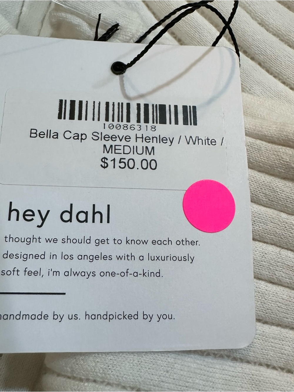 Bella Dahl Bella‎ Cap Sleeve Cashmere Blend Henley Top Size Medium NWT White - Picture 10 of 11